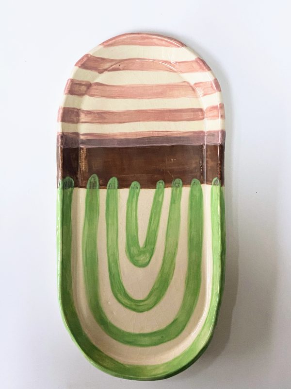 Oval painted tray